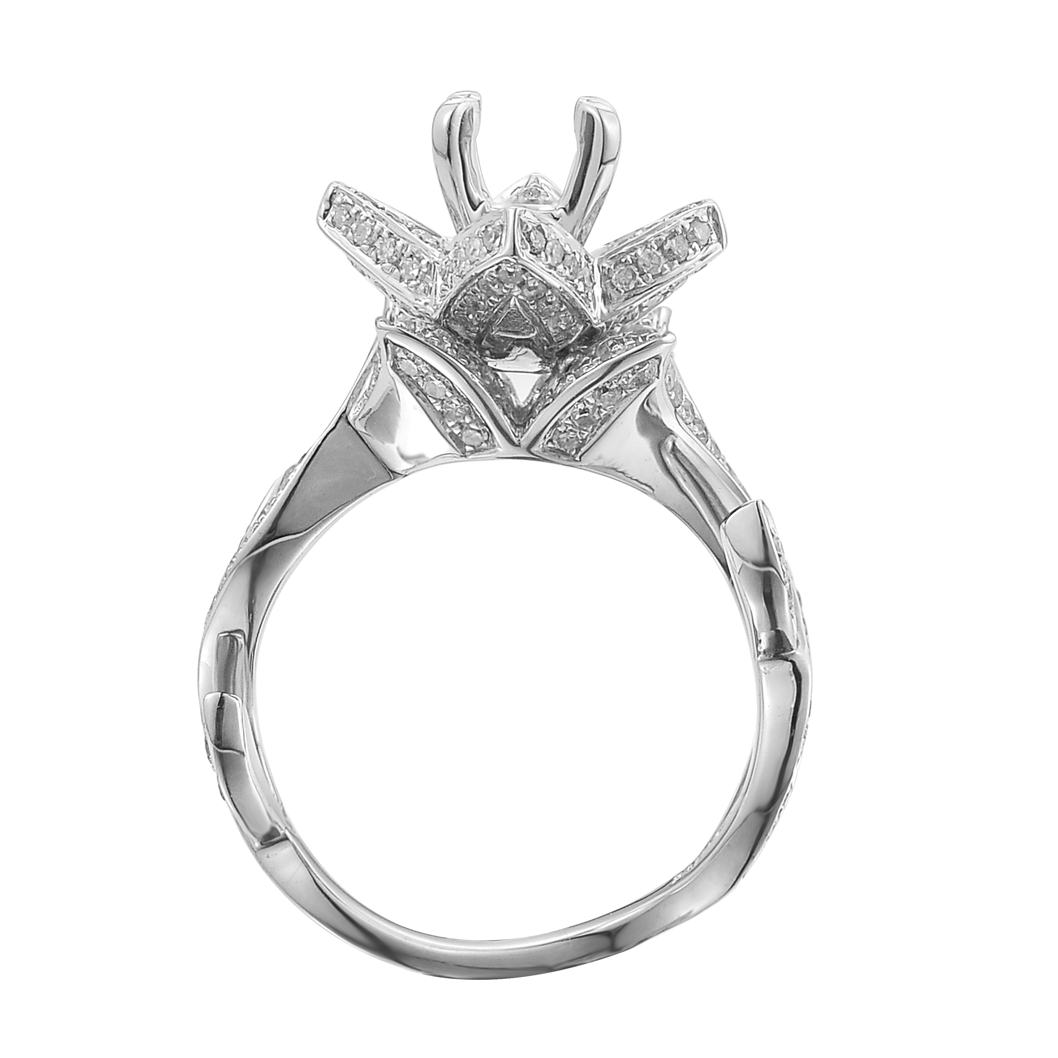 Diamond Engagement Ring Mounting 0.85 ct. 14K White Gold